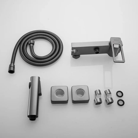 Гигиенический душ со смесителем Shevanik S6805T-1, оружейная сталь