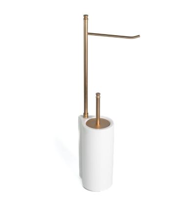 Stil Haus Hashi, стойка h62 см: бумагодержатель/белый керамический ёрш, цвет матовое золото, артикул 972(18)