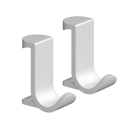 Крючок, Hansgrohe, WallStoris, одинарный, ширина,мм-18, глубина,мм-32, высота,мм-39, тип установки-на штанге кликом, материал-пластик, цвет-белый матовый, в комплекте-2 шт., артикул 27914700