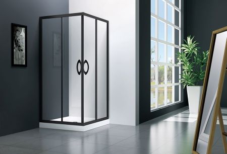 Душевой уголок Rovigo 90x90x195 Прозрачное черный RV13HS-90-01-C5, артикул RV13HS-90-01-C5