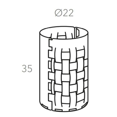ADJ Корзина для мусора Bottega, D22xH35 см., цвет: белый/панна котта, артикул 2035.10/16