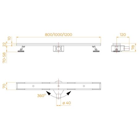 Душевой трап RGW SDR-08B (1200), артикул 21210812-014