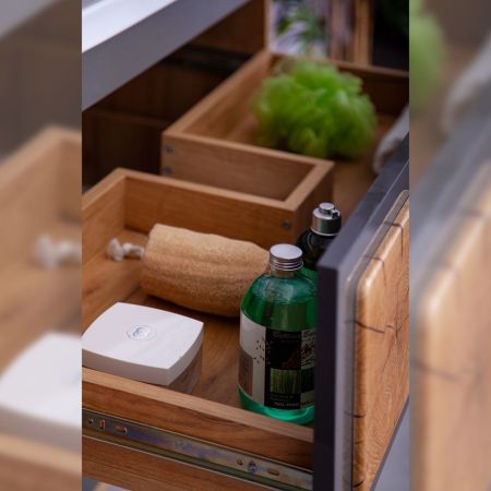 Комплект мебели для ванной Бриклаер Форест 100, дуб золотой/антрацит, артикул Форест 100