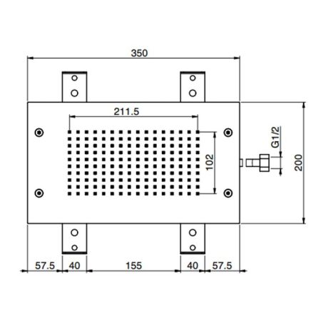 FIMA|Carlo Frattini Wellness Верхний душ Modular 350х200 мм., встраиваемый в потолок, цвет хром