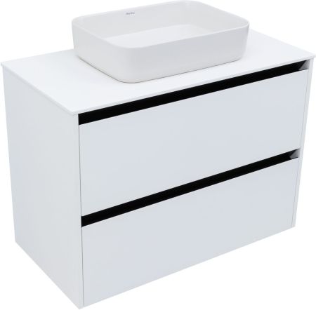 Тумба под раковину Allen Brau Activity 90 1.34005.WM белый матовый/черный браш, артикул 1.34005.WM