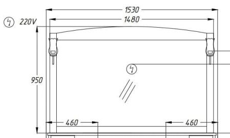 Зеркало Лучия 150 Opadiris Орех антикварный, артикул 