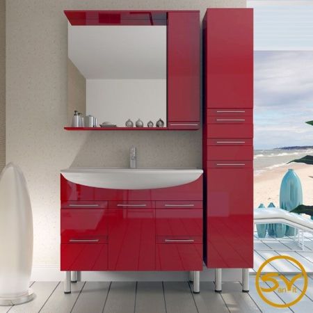 Шкаф пенал SanVit Эдем Lux 30 pedem в цвете Ral Красный глянец, артикул pedem