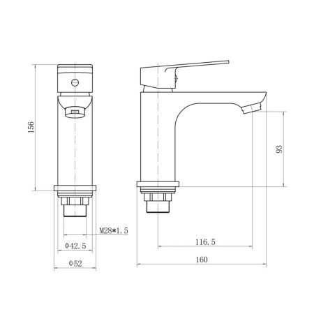 Смеситель для раковины Plstart PD10015, хром