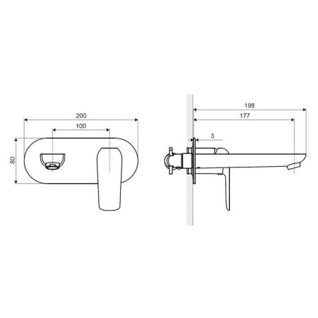 Смеситель для умывальника скрытого монтажа EXCELLENT Clever ARAC.4115CR (хром), артикул ARAC.4115CR