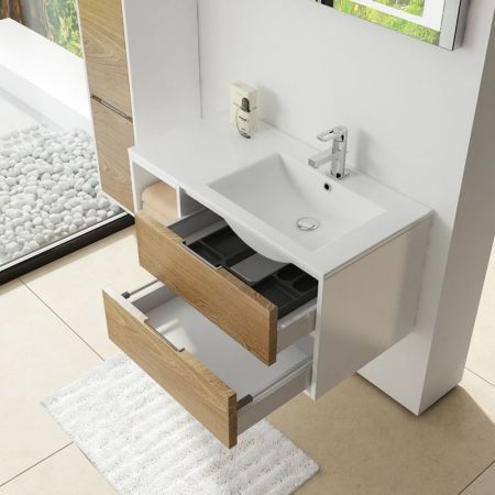 Тумба с раковиной SanVit Мэри-4 90 R kmery904 в цвете Ral подвесная Шоколад, артикул kmery904