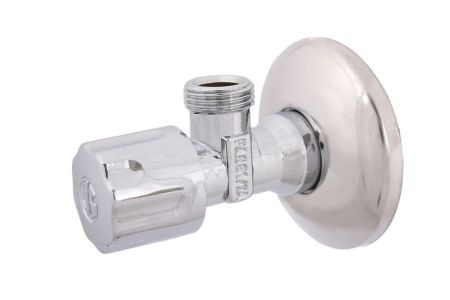 Schlosser, угловой вентиль без компрессионной гайки, подключение 1/2"х3/8", цвет хром, артикул 7106-1550-001