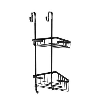 Полка для душевой кабины угловая Fixsen двухэтажная черная латунь (FX-853B-2)