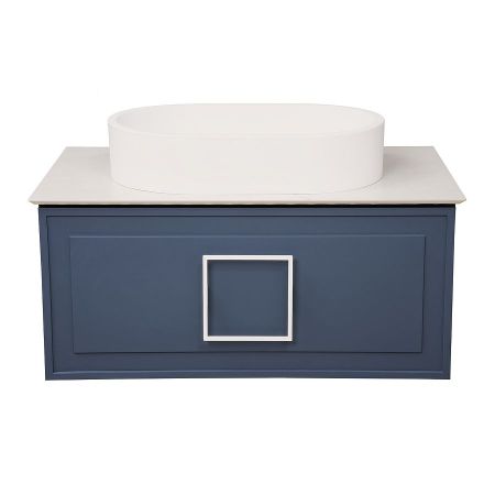 Тумба под раковину подвесная La Fenice Cubo FNC-01-CUB-BG-80, синяя, артикул FNC-01-CUB-BG-80