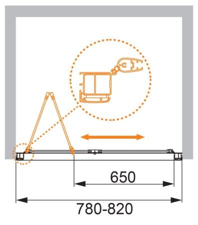 Душевая дверь в нишу CEZARES ANIMA BS, артикул ANIMA-W-BS-90-P-Cr