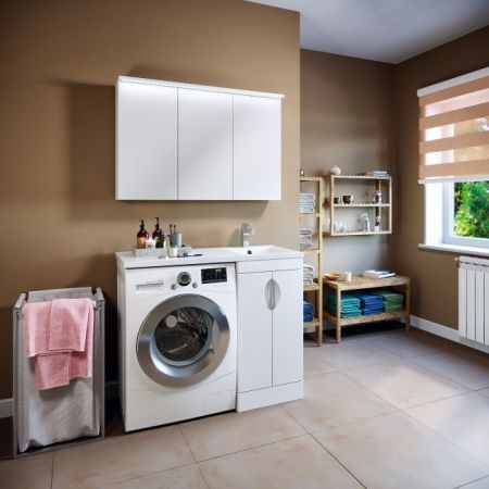 Зеркальный шкаф Runo Лира 105 4620750028435 с подсветкой Белый