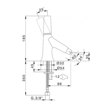 CISAL Vita Смеситель однорычажный для биде 1 отверстие без донного клапана, цвет хром, артикул VI00056421