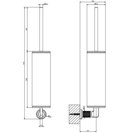 GESSI INCISO Ершик настенный, цвет: золото, артикул 58520#246