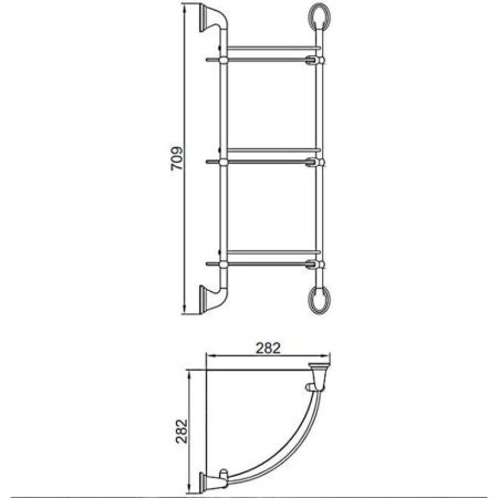Полка стеклянная угловая D-Lin D263310, хром, артикул D263310