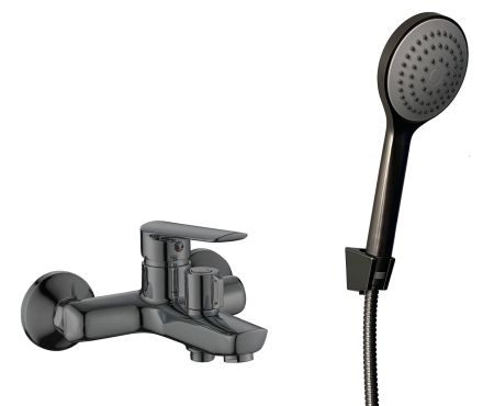Смеситель Lagos Gun Metal для ванны, с коротким изливом, c акс., артикул: LG54GM, артикул LG54GM