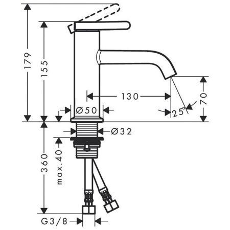AX One Смеситель для раковины 70, с незап.сливом, хром AX One Смеситель для раковины 70, с незап.сливом, хром