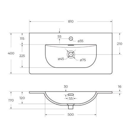 MARINO-CER-MINI База под раковину подвесная с двумя выкатными ящиками, Bianco Lucido, 696x390x500, MARINO-CER-MINI-700-2C-SO-BL-P, артикул MARINO-CER-MINI-700-2C-SO-BL-P