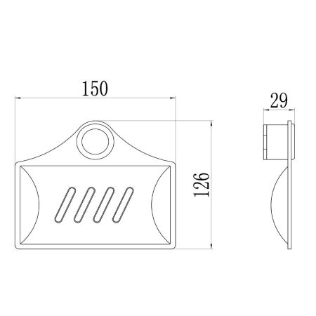 Мыльница для душевой штанги Savol S12-04, хром, артикул S12-04