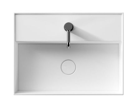 Alice Hide, подвесная прямоугольная раковина 60x45x13,5h см c крепежом fix01, цвет белый глянцевый, артикул 31230101S