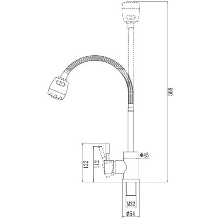 Смеситель для кухни с гибким изливом Savol S-SUS3002-1, сатин