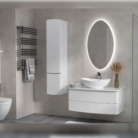 Тумба с раковиной подвесная Velvex Luna tp.LUN.100.2Y, 100 см, артикул tp-LUN-100-2Y-com