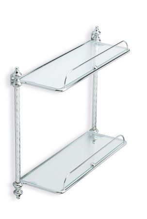 Stil Haus Giunone, стеклянная 2-ух уровневая полка с ограждением , цвет хром