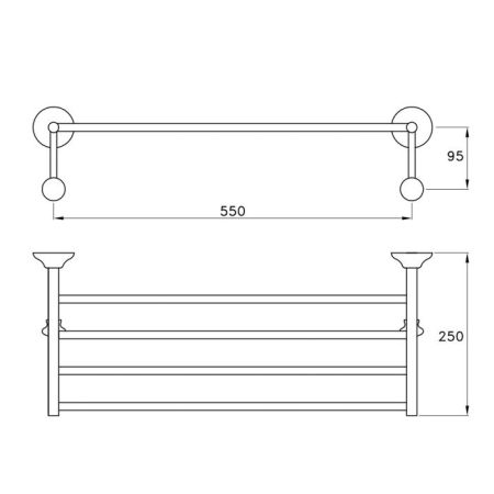 Stella Roma Полочка для полотенец  1066 цвет: хром