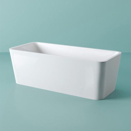 Artceram SQUARE  Ванна отдельностоящая из сственного камня Livingtec 1180х80х60 см. со слив-переливом,цвет белый глянцевый, артикул ACW004 01 00 bianco lucido