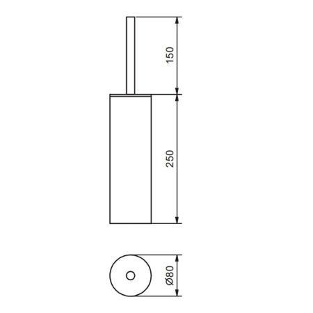 FANTINI YOUNG Ершик для унитаза, напольный, цвет Matt British Gold PVD