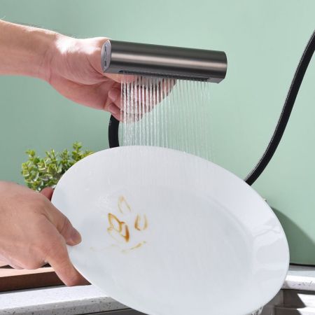 Смеситель для кухни с мультифункциональным изливом Splenka S206.49.09, графит