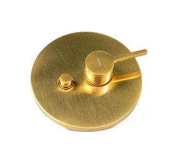 Emmevi Filobrass, встраиваемый в стену однорычажный смеситель для душа на 2 выхода, с кнопочным дивертером, цвет брашированное золото