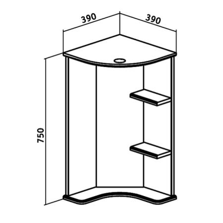 Зеркало Runo угловое  Браво 40  (00000000949), артикул 00000000949