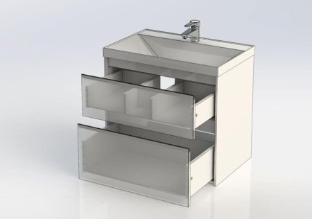 Тумба под раковину Aquanet Гласс 70 белый, артикул 00206700