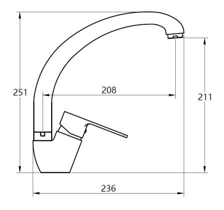 Смеситель Drop для кухни, поворотный излив, артикул: DP03