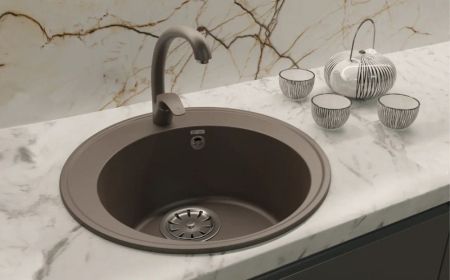 Кухонная мойка Ulgran Quartz Nora 485-06, трюфель, артикул Nora 485-06