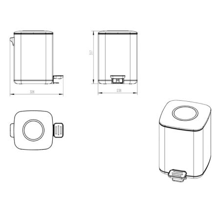 Ведро с микролифтом JAVA S-888-9L, 9 литров, артикул S-888-9L