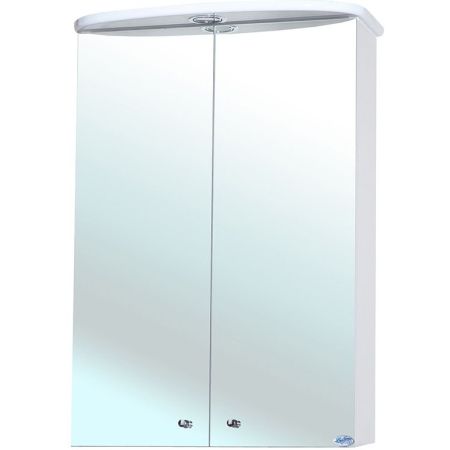 Зеркальный шкаф Bellezza Мимоза 50 с подсветкой Белый