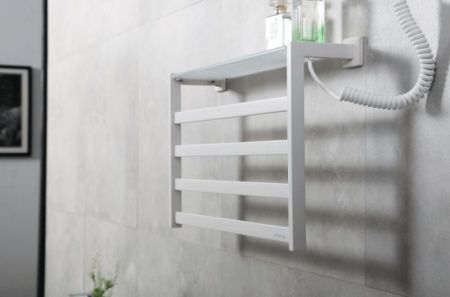 Электрический полотенцесушитель Black&White Universe 580х350 N-333W с полкой Белый