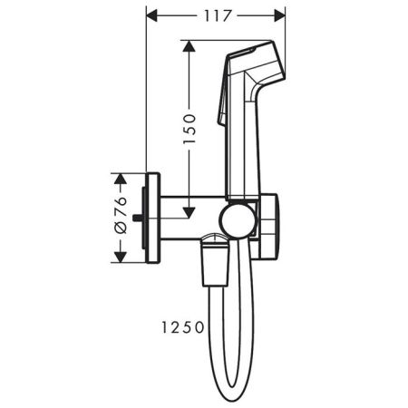 HG Bidette E Гигиенический душ со смесителем, держатель, цвет черный матовый(без внутренней части 29235180), артикул 29232670