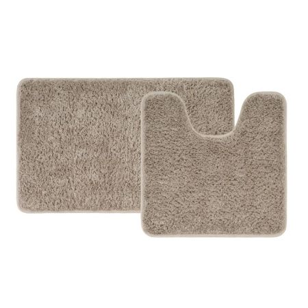 Набор ковриков для ванной комнаты, 50х80 + 50х50, микрофибра, светло-коричневый, IDDIS, BSET07Mi13, артикул BSET07Mi13
