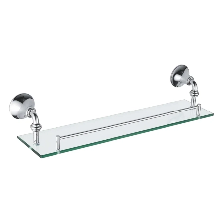 Полка стеклянная Rose RG1219, хром, артикул RG1219
