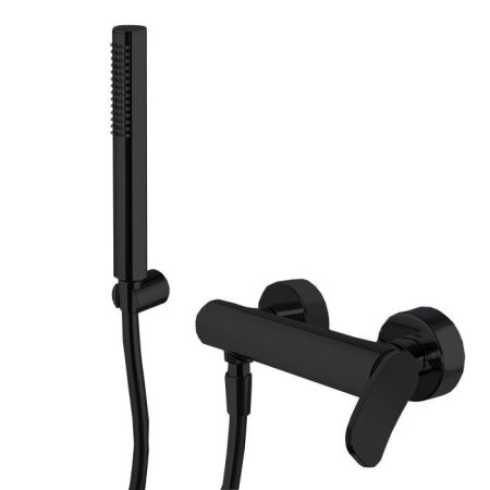 Fima Carlo Frattini Flo Смеситель для душа, настенный, с ручным душем, цвет: чёрный матовый