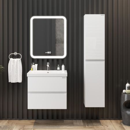 Тумба Onika Эвада 70 подвесная, белая (ум. Como 70), артикул 107059