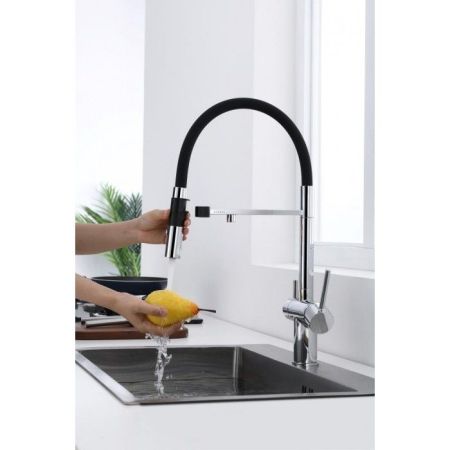 Смеситель для кухни Paulmark Magneto Ma213118-CR Хром Черный, артикул Ma213118-CR