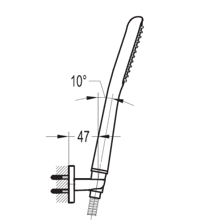Ручной душ со шлангом и держателем CEZARES CITY-KD-01