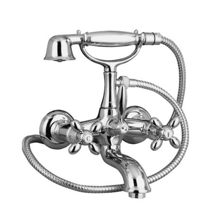 FIMA|Carlo Frattini Olivia Смеситель для ванны внешнего монтажа, с душевым комплектом, цвет хром, артикул F5004CR